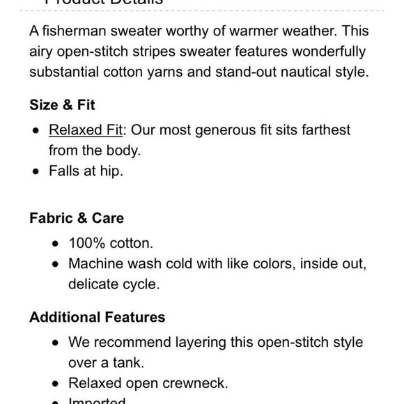L.L. Bean Signature Bailey Island Cotton Sweater S - Picture 10 of 10